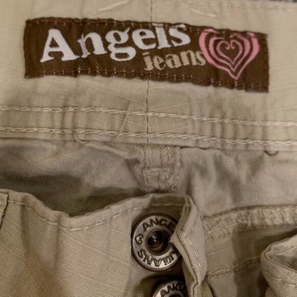 Y2K khaki capris with ruching and drawstrings - Picture 5 of 5